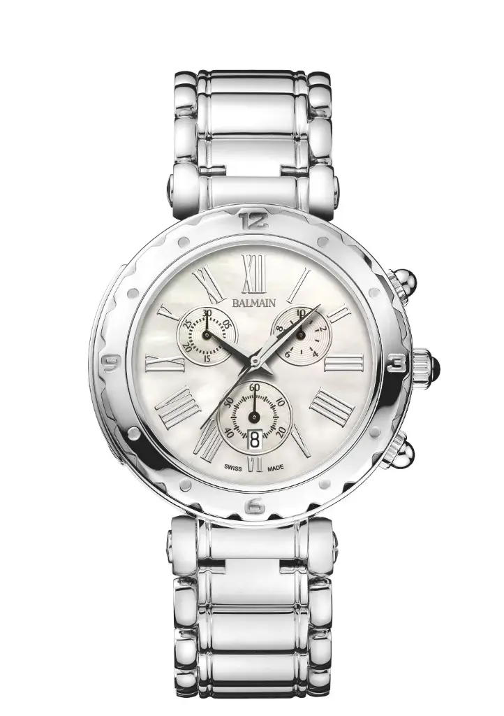 Balmain Downtown Balmainia Chrono Lady Dameshorloge 38 mm Wit – Staal - B56313382