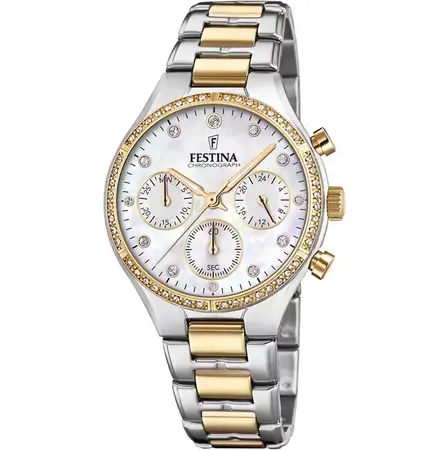 Festina Dameshorloge Parelmoer – Staal - F20402/1