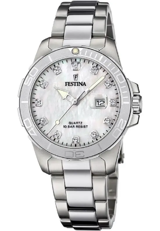 Festina Dameshorloge Parelmoer – Staal - F20503/1