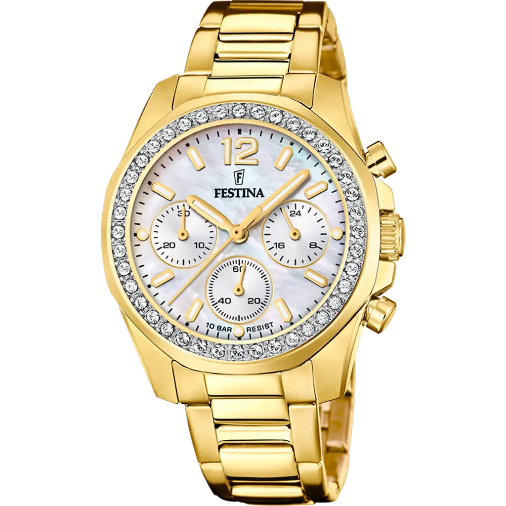 Festina Dameshorloge Parelmoer – Staal - F20609/1