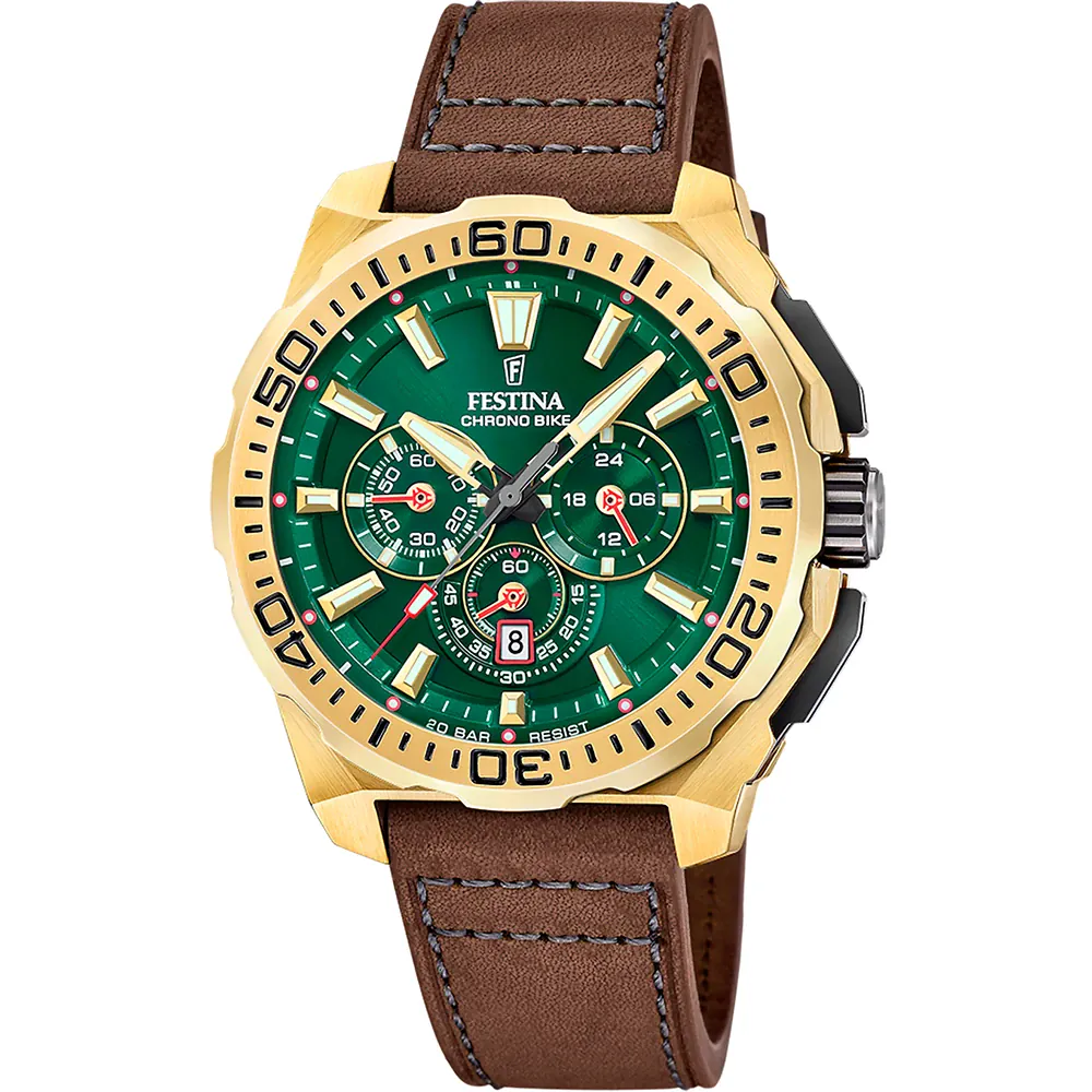 Festina Herenhorloge Groen – Leer - F20728/2