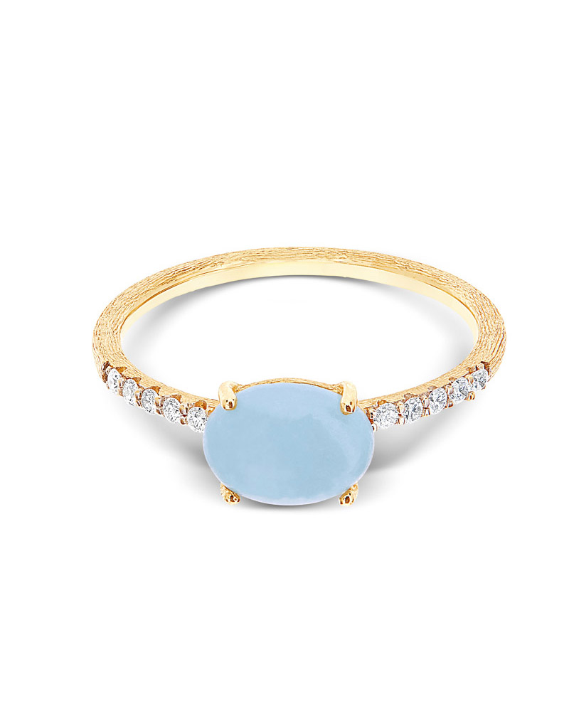 Nanis Ring Dancing in the Rain 18 kt Geelgoud Aquamarijn 1,15 ct - AS10-597