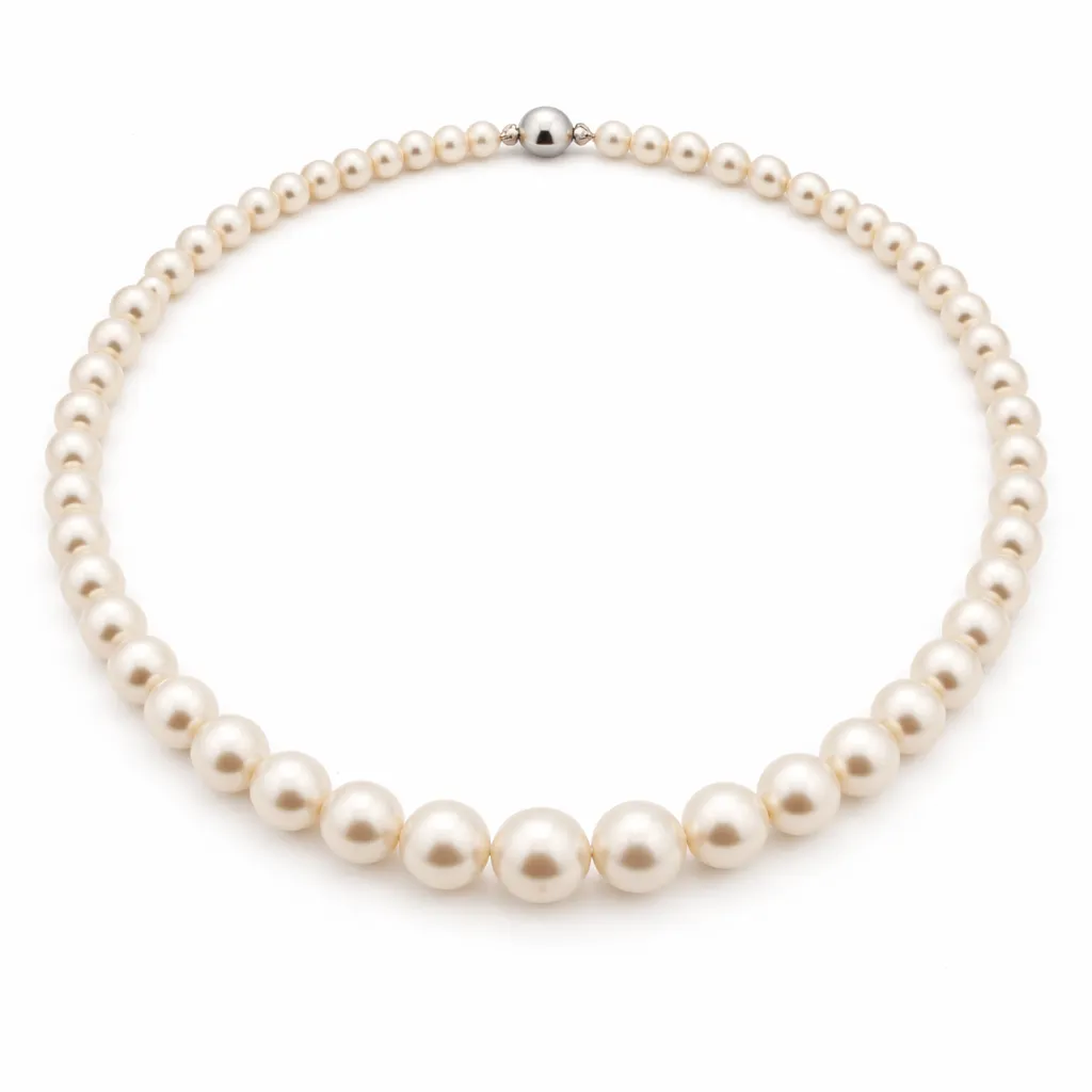 [ket.10-11mm Witgoud] Alessandra Dona Halsketting 10-11mm