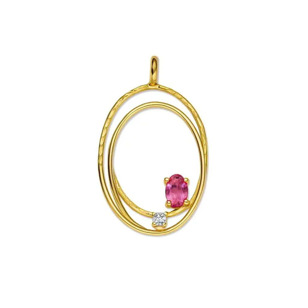[pp1281gptb] hanger roze tourmalijn
