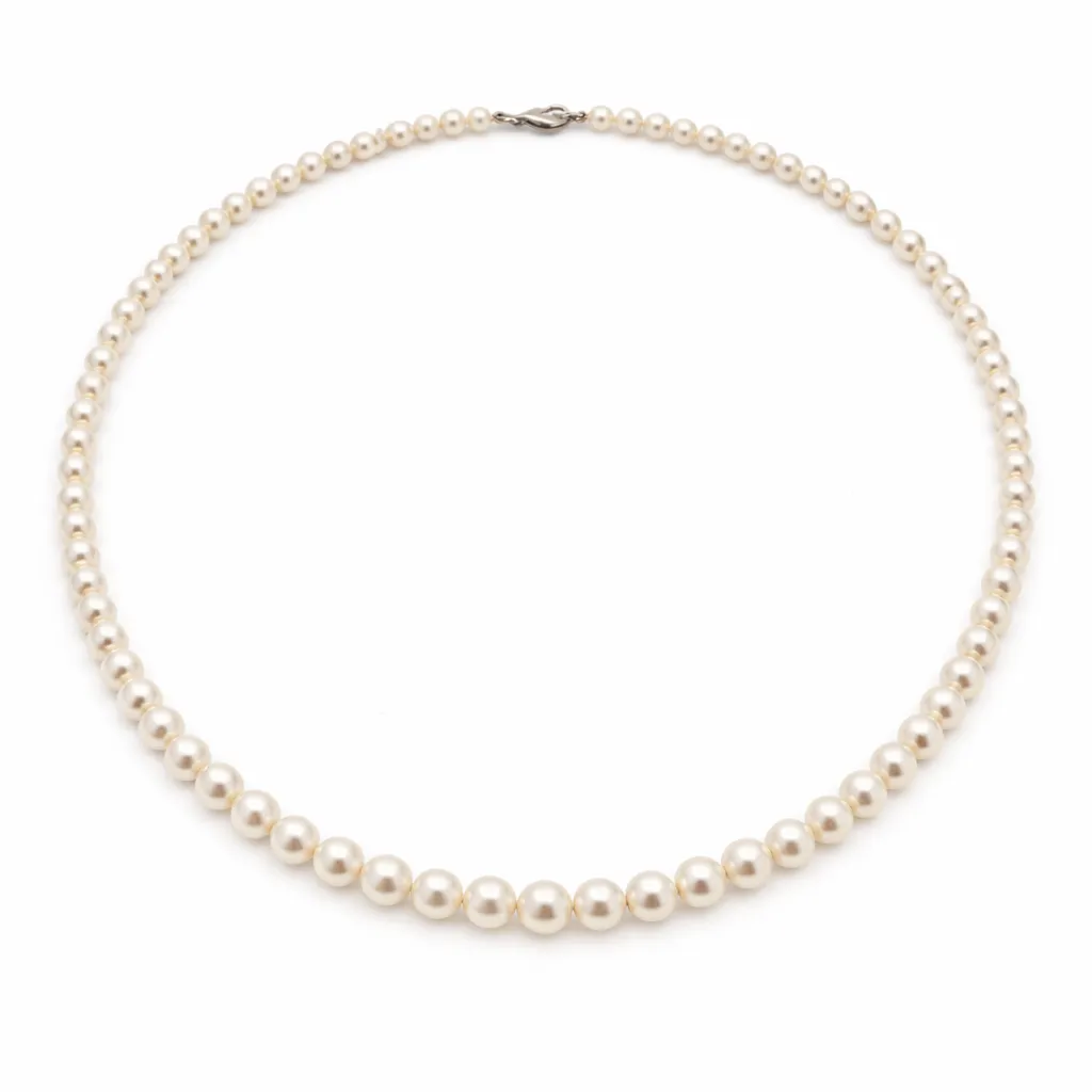 [ket.5-6mm Witgoud] Alessandra Dona Halsketting 5-6mm