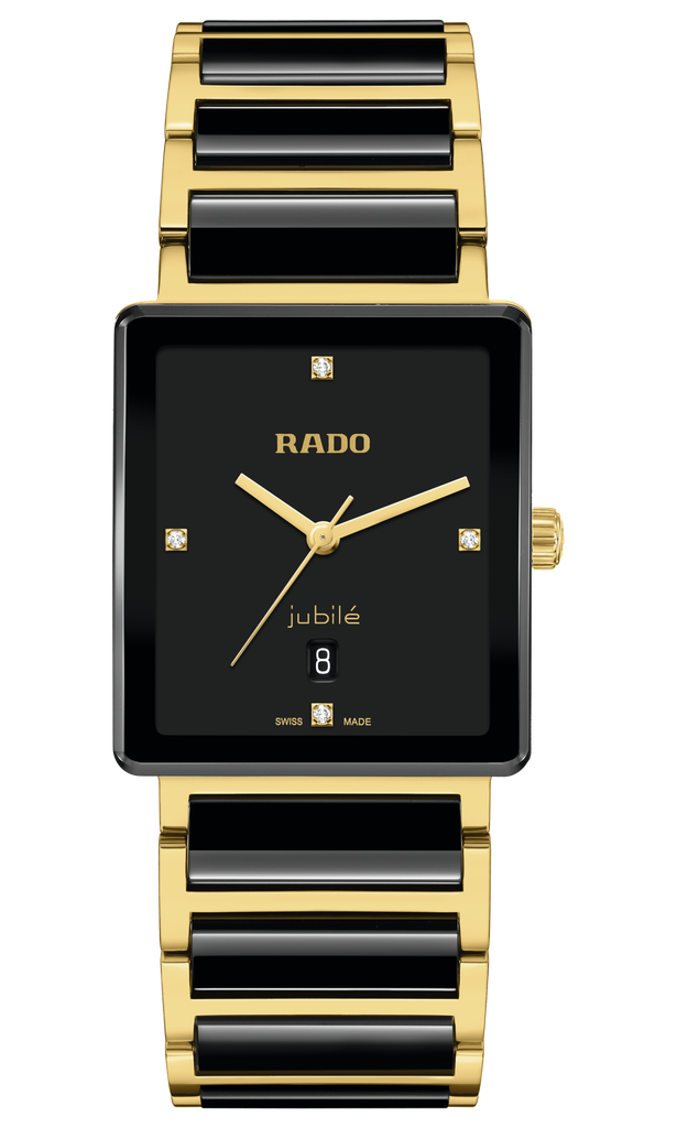 Rado Integral Diamonds Horloge 31,5 mm Zwart – Zwart keramiek & geelgoudkleurig - R20256712