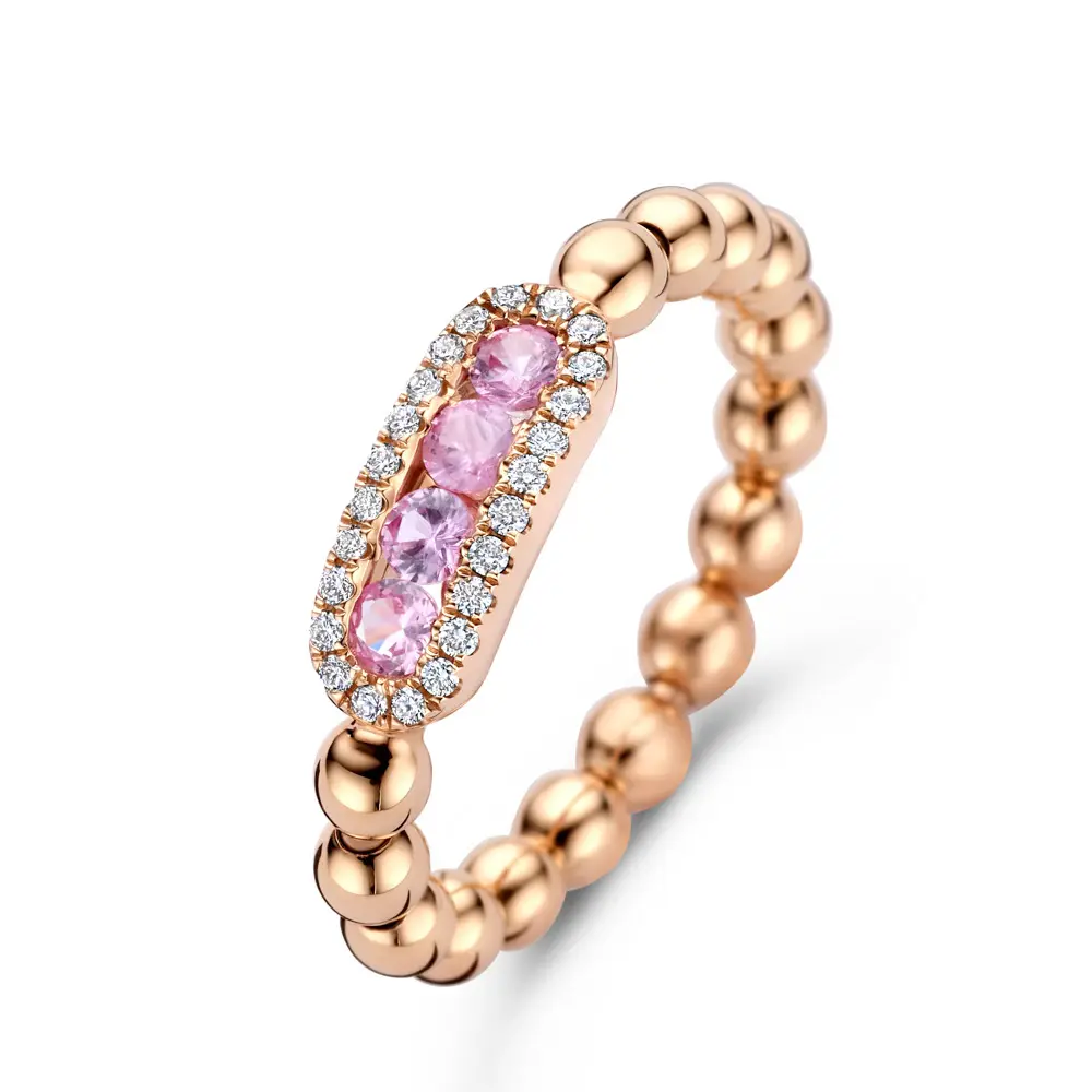 Hulchi Belluni Ring 18 kt Bicolor goud Diamant 0,28 ct - 66110pi-RSW