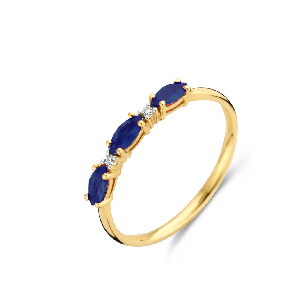 Beheyt Ring 18 kt Bicolor goud Blauwe saffier 0,54 ct - 065529SA