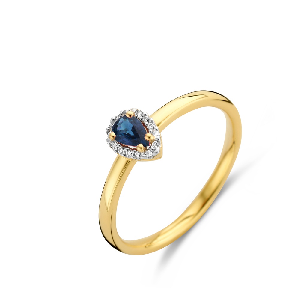Beheyt Ring 18 kt Bicolor goud Blauwe saffier - 065566SA