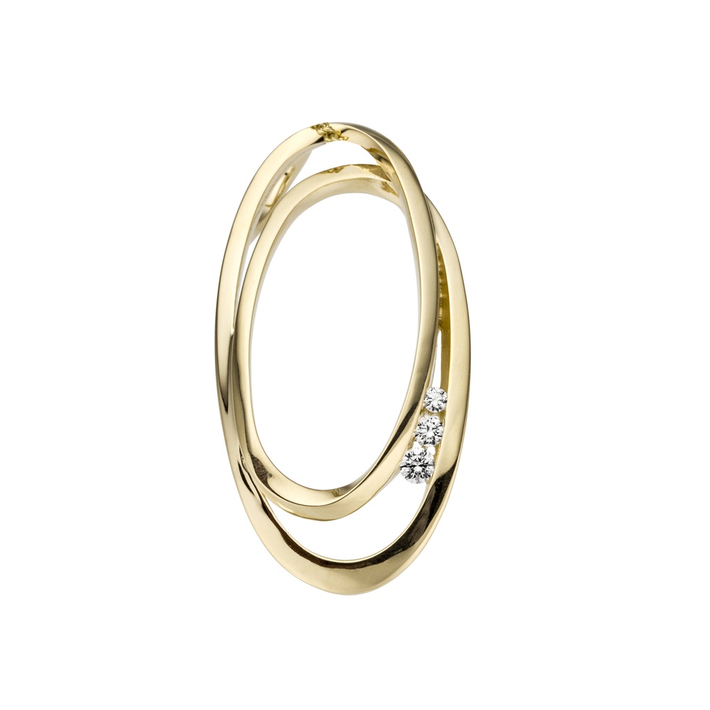 Beheyt Hanger 18 kt Geelgoud Diamant 0,08 ct - 058859A