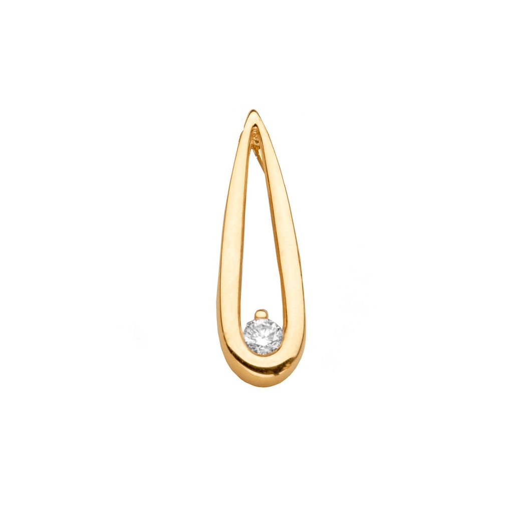 Beheyt Hanger 18 kt Geelgoud Diamant 0,07 ct - 059550A